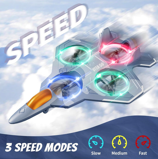 Kids Remote Control Jet Plane – RC Foam Aircraft with LED Lights, 2.4GHz Controller & Rechargeable Battery (Ages 6+)