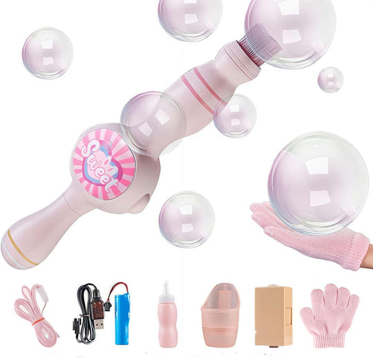 Automatic Bubble Machine for Kids – Portable Bubble Maker with Colourful Lights, High Output & Rechargeable Battery (Indoor/Outdoor Play)