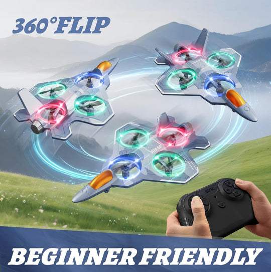 Kids Remote Control Jet Plane – RC Foam Aircraft with LED Lights, 2.4GHz Controller & Rechargeable Battery (Ages 6+)