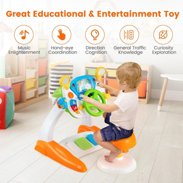 Babbler Kids Simulation Driving Toy – Interactive Steering Wheel with Lights, Sounds & Music (Age 3+)