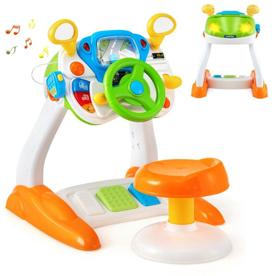 Babbler Kids Simulation Driving Toy – Interactive Steering Wheel with Lights, Sounds & Music (Age 3+)