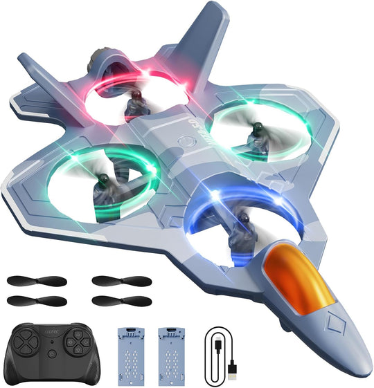 Kids Remote Control Jet Plane – RC Foam Aircraft with LED Lights, 2.4GHz Controller & Rechargeable Battery (Ages 6+)