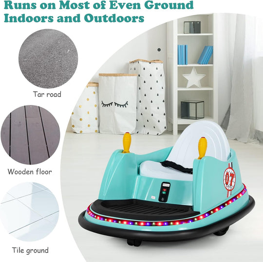 Kids Indoor Bumper Car – Electric Ride-On Toy with Lights, Music & Remote Control (Ages 2–5)