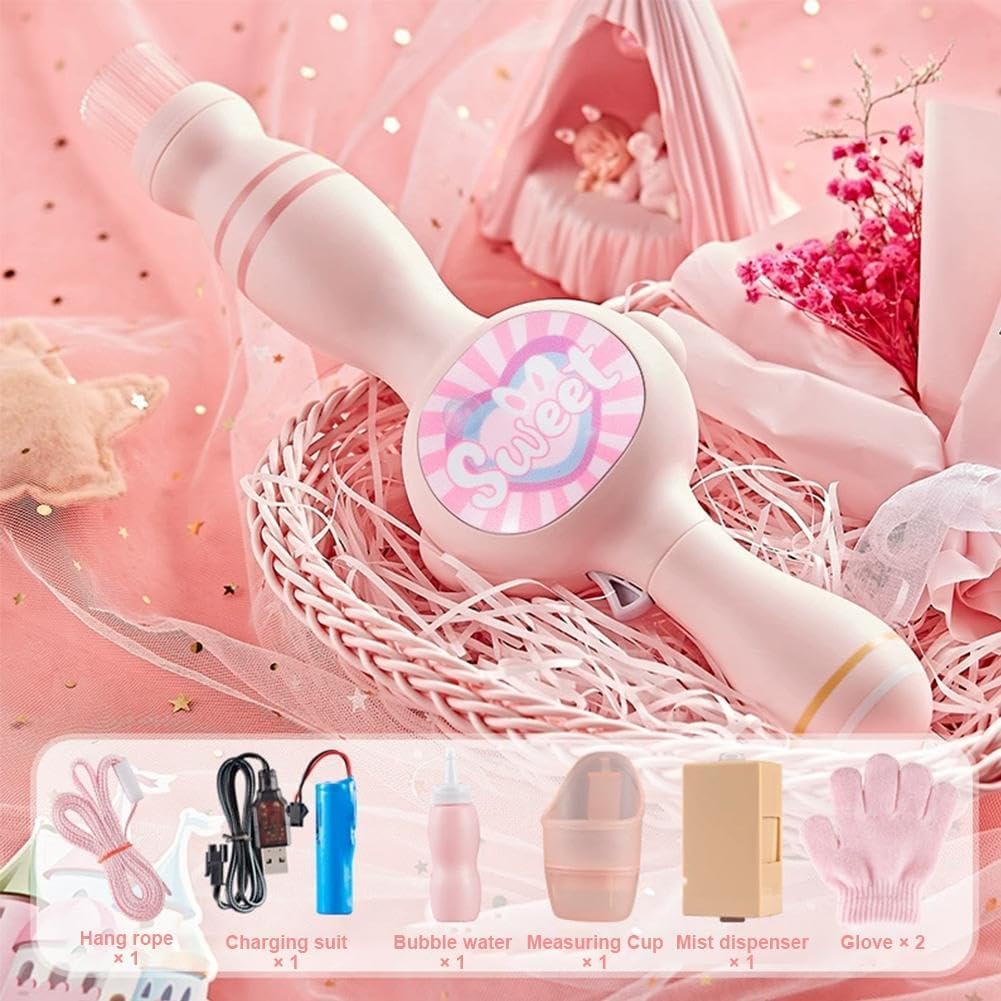 Automatic Bubble Machine for Kids – Portable Bubble Maker with Colourful Lights, High Output & Rechargeable Battery (Indoor/Outdoor Play)