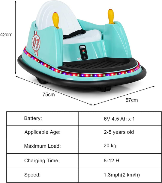 Kids Indoor Bumper Car – Electric Ride-On Toy with Lights, Music & Remote Control (Ages 2–5)